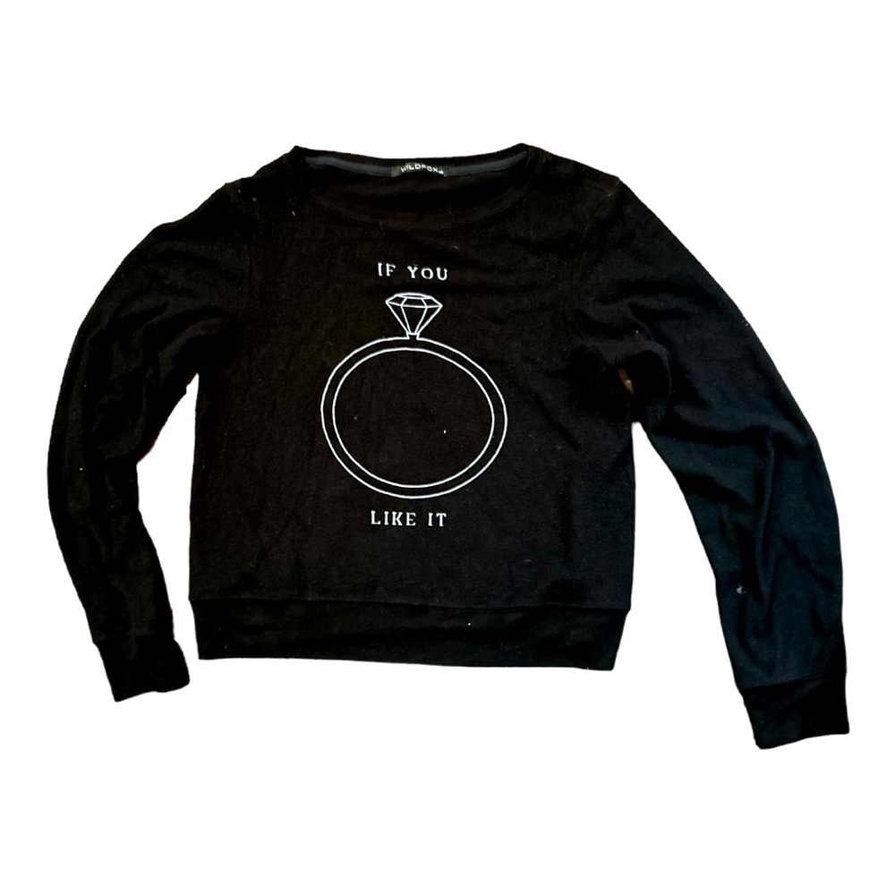 Like New Wildfox Cashmere If you like it put a ring on it black sweater